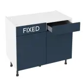 KitchenKit Slab Matt Blue 1000 RH Drawerline Base Kitchen Cabinet Flatpack - FKKO3780