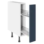 KitchenKit Slab Matt Blue 150 Base Pull Out Kitchen Cabinet Flatpack - FKKO3751