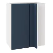 KitchenKit Slab Matt Blue 600 Blind Corner Wall Kitchen Cabinet Flatpack - FKKO3716