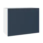 Kitchen Kit Slab Flatpack 600 Single Extractor Wall Kitchen Cabinet Matt Blue with White Cabinet - FKKO3774