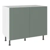 KitchenKit Slab Matt Agave Green 1000 Base Kitchen Cabinet Flatpack - FKKO3808