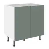 KitchenKit Slab Matt Agave Green 800 Base Kitchen Cabinet Flatpack - FKKO3836
