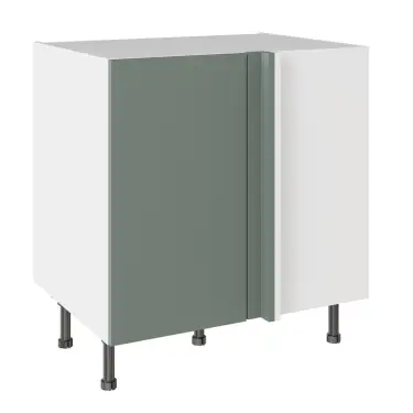 Click Here To Enlarge This Photo Of KitchenKit Slab Matt Agave Green 800 Blind Corner Base Kitchen Cabinet Flatpack - FKKO3837
