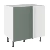 KitchenKit Slab Matt Agave Green 800 Blind Corner Base Kitchen Cabinet Flatpack - FKKO3837