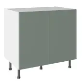 KitchenKit Slab Matt Agave Green 900 Base Kitchen Cabinet Flatpack - FKKO3871