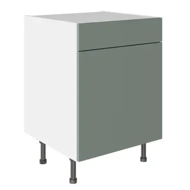 Click Here To Enlarge This Photo Of KitchenKit Slab Matt Agave Green 600 Drawerline Base Kitchen Cabinet Flatpack - FKKO3878