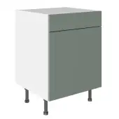 KitchenKit Slab Matt Agave Green 600 Drawerline Base Kitchen Cabinet Flatpack - FKKO3878