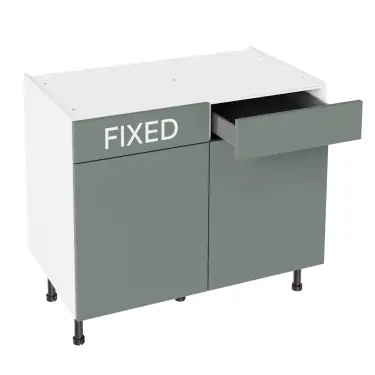 Click Here To Enlarge This Photo Of KitchenKit Slab Matt Agave Green 1000 RH Drawerline Base Kitchen Cabinet Flatpack - FKKO3880