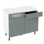 KitchenKit Slab Matt Agave Green 1000 RH Drawerline Base Kitchen Cabinet Flatpack - FKKO3880