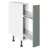 KitchenKit Slab Matt Agave Green 150 Base Pull Out Kitchen Cabinet Flatpack - FKKO3851