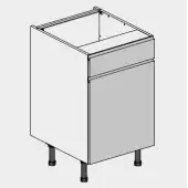 Kitchen Kit J-Pull Flatpack 500 Drawerline Base Kitchen Cabinet Gloss White with White Cabinet - FKKJ0077