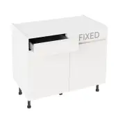 Kitchen Kit Flatpack J Pull Super Gloss White 1000 LH Drawerline Base Cabinet - FKKJ0079