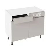 Kitchen Kit Flatpack J Pull Super Gloss Light Grey 1000 LH Drawerline Base Cabinet - FKKJ0279