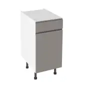 Kitchen Kit Flatpack J Pull Super Gloss Dust Grey 400 Drawerline Base Cabinet - FKKJ0376