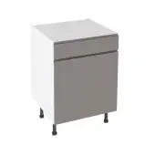 Kitchen Kit Flatpack J Pull Super Gloss Dust Grey 600 Drawerline Base Cabinet - FKKJ0378