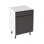 Kitchen Kit Flatpack J Pull Super Gloss Graphite 600 Drawerline Base Cabinet - FKKJ0478