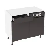 Kitchen Kit Flatpack J Pull Super Gloss Graphite 1000 LH Drawerline Base Cabinet - FKKJ0479