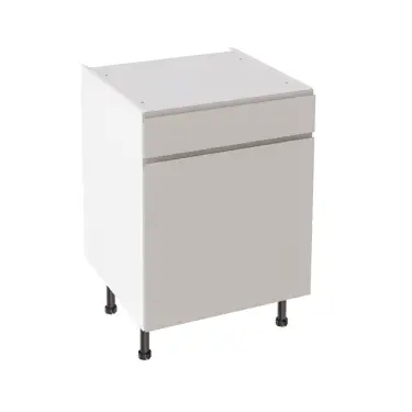 Click Here To Enlarge This Photo Of Kitchen Kit Flatpack J Pull Super Matt Light Grey 600 Drawerline Base Cabinet - FKKJ0778