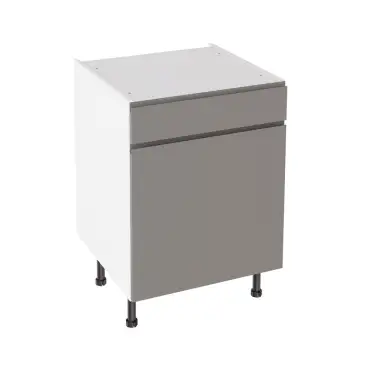 Click Here To Enlarge This Photo Of Kitchen Kit Flatpack J Pull Super Matt Dust Grey 600 Drawerline Base Cabinet - FKKJ0878