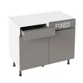 Kitchen Kit Flatpack J Pull Super Matt Dust Grey 1000 LH Drawerline Base Cabinet - FKKJ0879