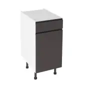 Kitchen Kit Flatpack J Pull Super Matt Graphite 400 Drawerline Base Cabinet - FKKJ0976