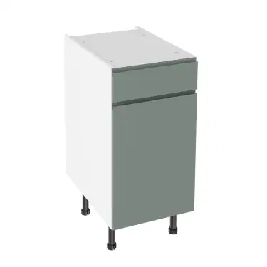 Click Here To Enlarge This Photo Of Kitchen Kit Flatpack J Pull Super Matt Sage Green 400 Drawerline Base Cabinet - FKKJ1176