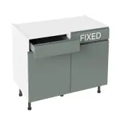 Kitchen Kit Flatpack J Pull Super Matt Sage Green 1000 Drawerline Base Cabinet - FKKJ1179