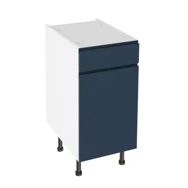 Click Here To Enlarge This Photo Of Kitchen Kit Flatpack J Pull Super Matt Indigo Blue 400 Drawerline Base Cabinet - FKKJ1376