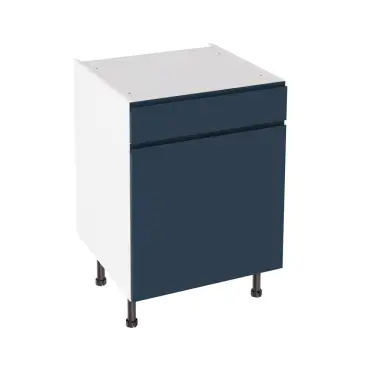 Click Here To Enlarge This Photo Of Kitchen Kit Flatpack J Pull Super Matt Indigo Blue 600 Drawerline Base Cabinet - FKKJ1378