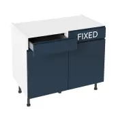 Kitchen Kit Flatpack J Pull Super Matt Indigo Blue 1000 LH Drawerline Base Cabinet - FKKJ1379