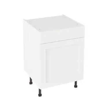 Click Here To Enlarge This Photo Of Kitchen Kit Flatpack Shaker Super Matt White 600 Drawerline Base Cabinet - FKKH0578