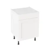 Kitchen Kit Flatpack Shaker Super Matt White 600 Drawerline Base Cabinet - FKKH0578
