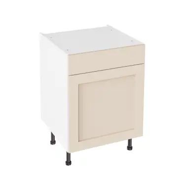 Click Here To Enlarge This Photo Of Kitchen Kit Flatpack Shaker Super Matt Cashmere 600 Drawerline Base Cabinet - FKKH0678
