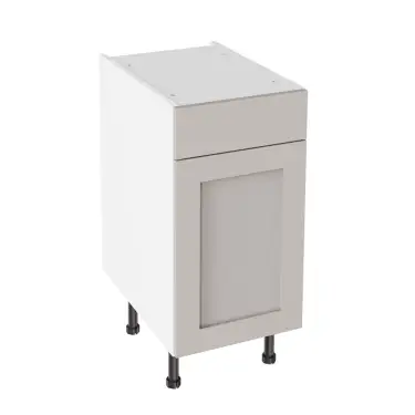 Click Here To Enlarge This Photo Of Kitchen Kit Flatpack Shaker Super Matt Light Grey 400 Drawerline Base Cabinet - FKKH0776