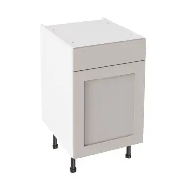 Click Here To Enlarge This Photo Of Kitchen Kit Flatpack Shaker Super Matt Light Grey 500 Drawerline Base Cabinet - FKKH0777