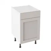 Kitchen Kit Flatpack Shaker Super Matt Light Grey 500 Drawerline Base Cabinet - FKKH0777
