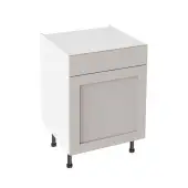 Kitchen Kit Flatpack Shaker Super Matt Light Grey 600 Drawerline Base Cabinet - FKKH0778