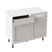 Kitchen Kit Flatpack Shaker Super Matt Light Grey 1000 LH Drawerline Base Cabinet - FKKH0779
