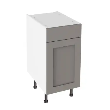 Click Here To Enlarge This Photo Of Kitchen Kit Flatpack Shaker Super Matt Dust Grey 400 Drawerline Base Cabinet - FKKH0876