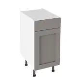 Kitchen Kit Flatpack Shaker Super Matt Dust Grey 400 Drawerline Base Cabinet - FKKH0876