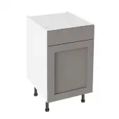 Kitchen Kit Flatpack Shaker Super Matt Dust Grey 500 Drawerline Base Cabinet - FKKH0877