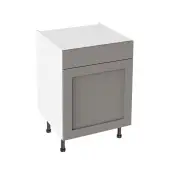 Kitchen Kit Flatpack Shaker Super Matt Dust Grey 600 Drawerline Base Cabinet - FKKH0878