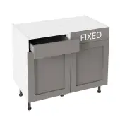 Kitchen Kit Flatpack Shaker Super Matt Dust Grey 1000 LH Drawerline Base Cabinet - FKKH0879