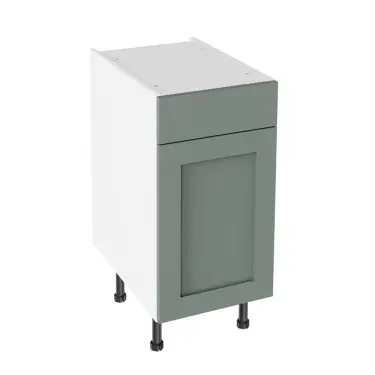 Click Here To Enlarge This Photo Of Kitchen Kit Flatpack Shaker Super Matt Sage Green 400 Drawerline Base Cabinet - FKKH1176