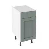 Kitchen Kit Flatpack Shaker Super Matt Sage Green 400 Drawerline Base Cabinet - FKKH1176