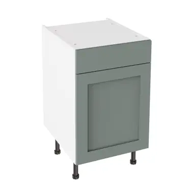 Click Here To Enlarge This Photo Of Kitchen Kit Flatpack Shaker Super Matt Sage Green 500 Drawerline Base Cabinet - FKKH1177