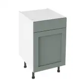 Kitchen Kit Flatpack Shaker Super Matt Sage Green 500 Drawerline Base Cabinet - FKKH1177