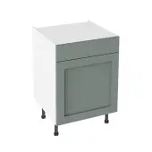 Kitchen Kit Flatpack Shaker Super Matt Sage Green 600 Drawerline Base Cabinet - FKKH1178