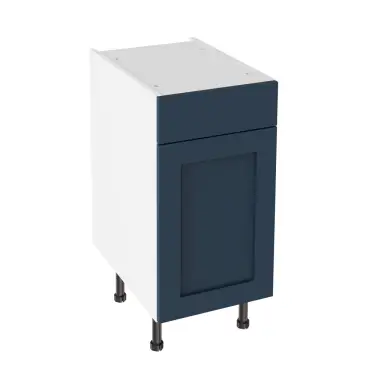 Click Here To Enlarge This Photo Of Kitchen Kit Flatpack Shaker Super Matt Indigo Blue 400 Drawerline Base Cabinet - FKKH1376