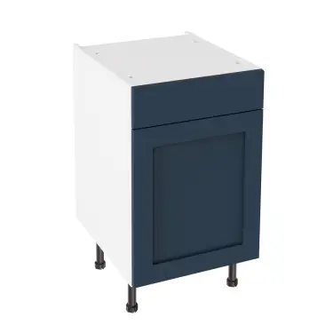 Click Here To Enlarge This Photo Of Kitchen Kit Flatpack Shaker Super Matt Indigo Blue 500 Drawerline Base Cabinet - FKKH1377